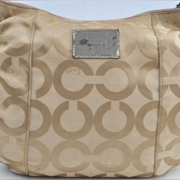 Rare 🦄 Coach Signature Jazzy Glitter Poppy Multi Canvas Handbag Purse - Picture 14 of 15